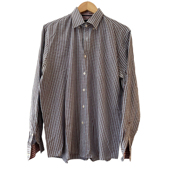 Joseph Abboud Other - Joseph Abboud Size L Men's Plaid Button Down Shirt Flip Cuff Long Sleeve